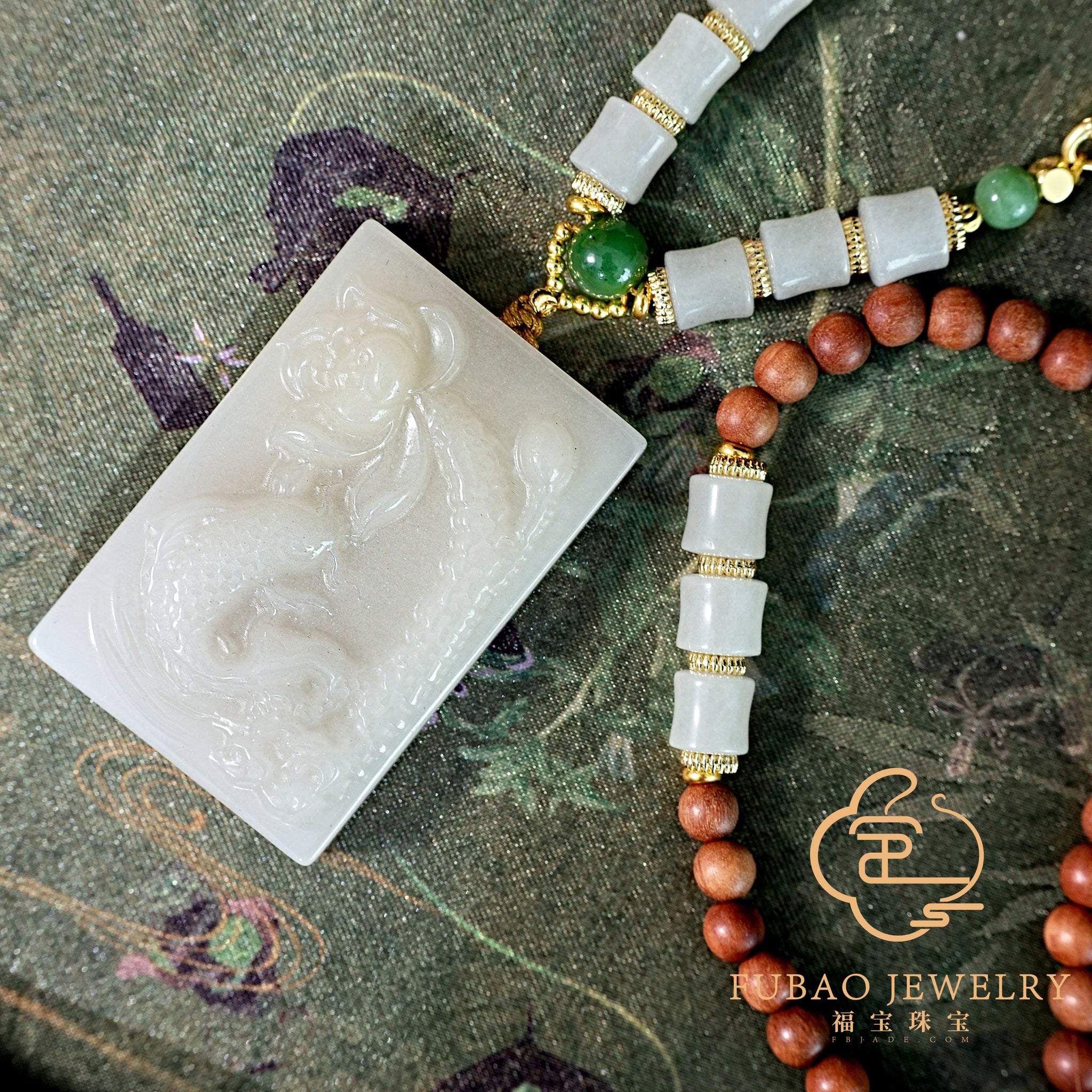 Fukui Lianxin Jade Plaque Pendant